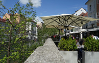 Ljubljana Cafe am Fluss