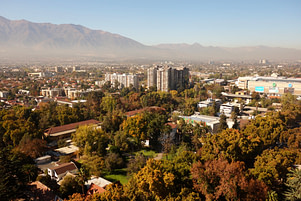 Santiago Blick auf Stadt und Berge