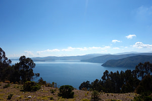 Titicacasee Blick mit Bergen