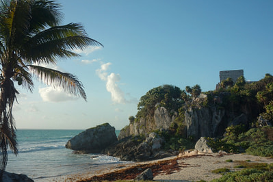 Tulum Maya Ruine mit Strand