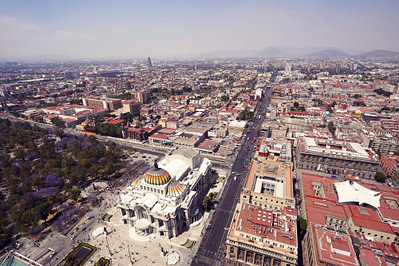 Mexiko City von oben Bellas Artes