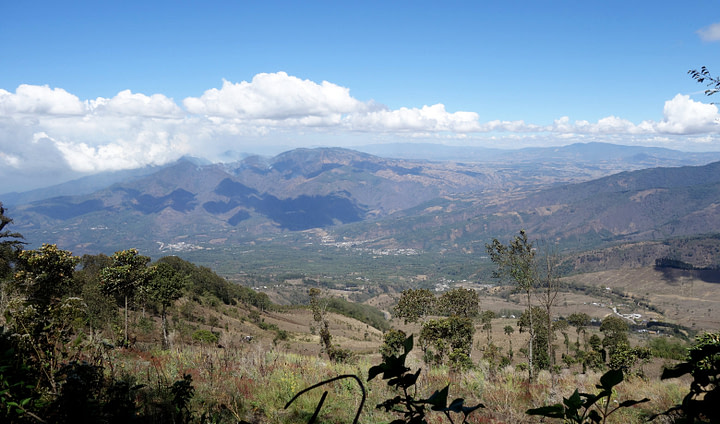 Antigua Vulkan Wanderung Blick Felder
