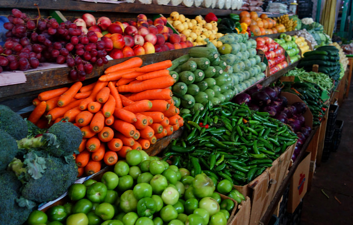 Markt Mexiko Obst Gemüse
