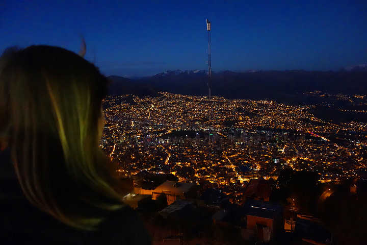 La Paz Aussicht von El Alto Nacht Franzi
