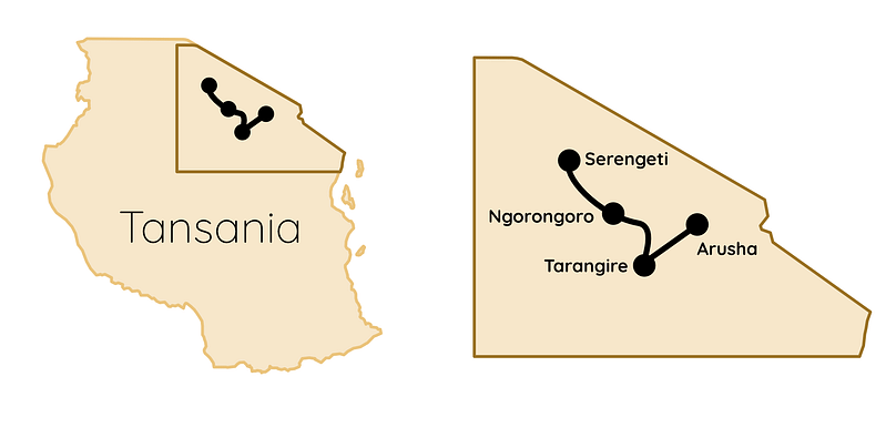 Safari Tansania Karte