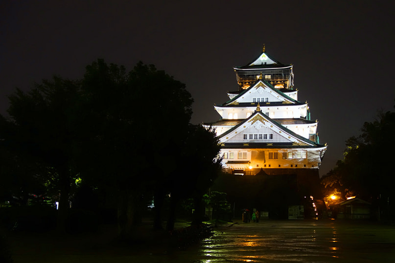 Osaka Burg nachts