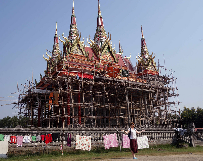 Lumbini Tempel Cambodia Baugerüst
