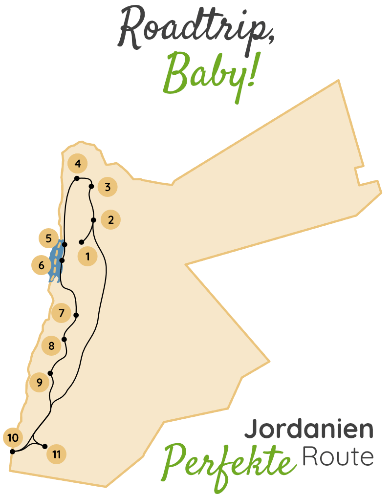 Jordanien Rundreise Karte
